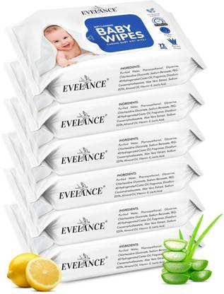 EVELANCE Baby Wipes Without Lid Pack Of 6