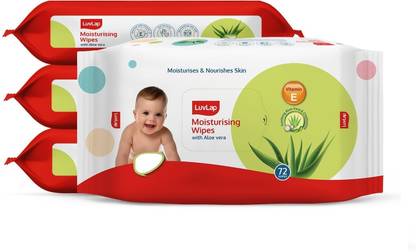 LuvLap Soft Cleansing Baby Wipes with Aloe Vera & Chamomile, Vitamin E & Paraben Free