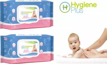 Hygiene Plus Soft Cleansing Baby Wet Wipes with Aloe Vera - Pack of 2