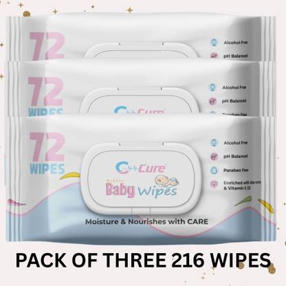 C-Cure Soft Cleansing Baby Wipes Organic Bamboo-Based for Newborn Baby Pack with Lid