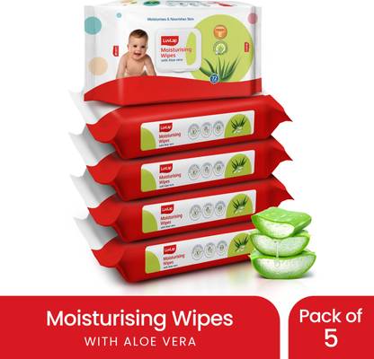 LuvLap Paraben Free wipes for baby with Aloe Vera, 72 wipes/pack with Lid