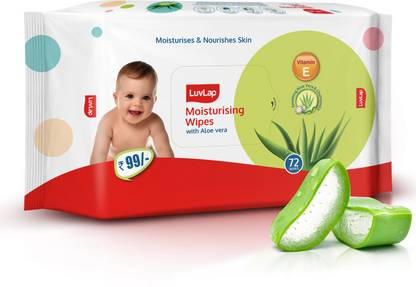 LuvLap Paraben Free wipes for baby with Aloe Vera, Fragrance Free,