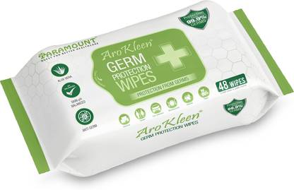 ARO KLEEN Germ Protection Wipes, Disinfectant Wet Wipes for Skin & Surfaces (Pack of 1)