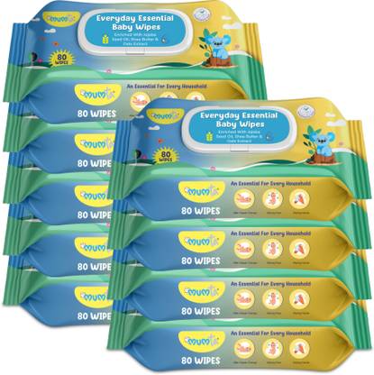 Mumta Soft Cleansing Baby Wipes with Aloe Vera & Vitamin E - 80x9Counts