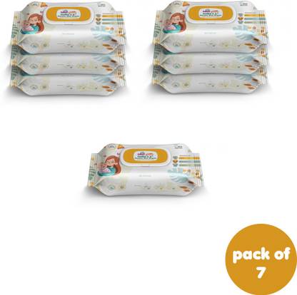 Adore India's 1st Baby Gentle Wet Wipes with Oat Extracts w Lid-98% Water -80PC Pack*7