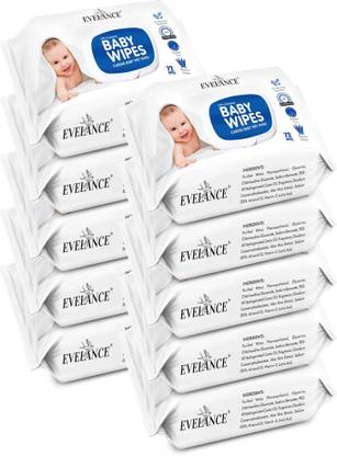 EVELANCE Soft Cleansing Baby Wipes with Aloe Vera, Almond Oil and Vitamin E