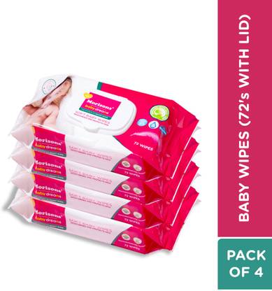 Morisons Baby Dreams Baby Wipes 72's Combo with lid - Pack of 4