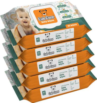 Cub Care Baby Wipes - Aloe Vera, Jojoba Oil, Vitamin E & Paraben Free