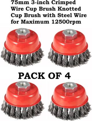 REIOENT HIGH QUALITY 75mm 3-inch Crimped Wire Cup Brush Knotted Cup Brush Wheel Brush