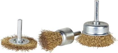 Digital Craft MULTIPURPOSE 3PCS WIRE BRUSH SET TO REMOVE PAINT, DUST, DIRT ETC Wheel Brush