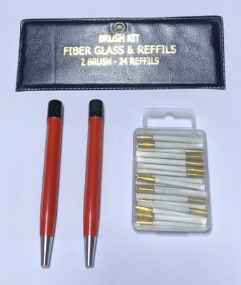 lokovo Fiberglass Scratch Brush Pen With Refills (Abrasive brushes) Handle Scratch Brush