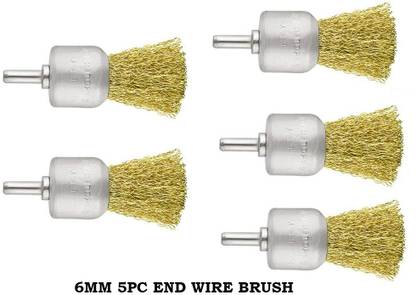 Inditrust 1/4inch 5pc 25mm End wire brush set Wheel Brush