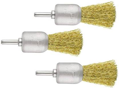 Inditrust 1/4inch 3pc 19mm End wire brush set Wheel Brush