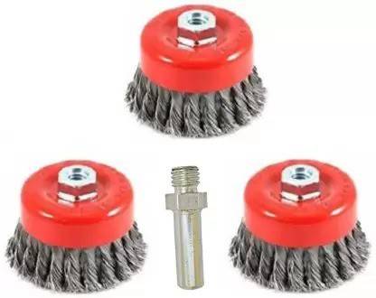 RetailPick 3 Inch Twisted Wire Cup Brush For Grinder To Remove Rust With Drill Attachment Wheel Brush