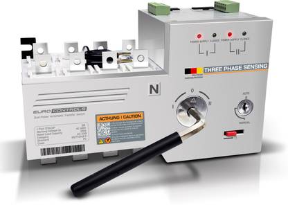 Euro Controls i-Pact Pro ATS 4 POLE 250A Three Phase Sensing Auto Transfer Switch Dual Source - Motorized switching - Control signal - Busbar Wire Connector