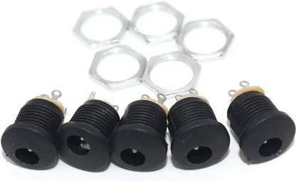 circuitcomponents 2.1 x 5.5mm DC Power Jack Socket Female - Panel Mount DC Power Jack Wire Connector