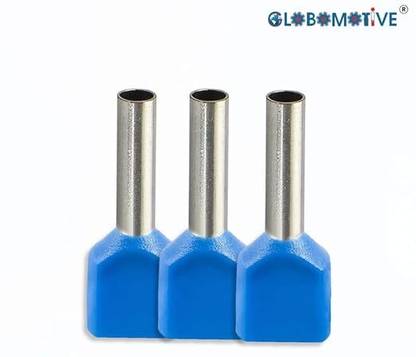 GLOBOMOTIVE Twin Cord End Terminal 12 mm with PVC Insulated for Electrical Connections - Cable Insulated Electrical Lug Connector Terminal (2.5 sq mm) Wire Connector