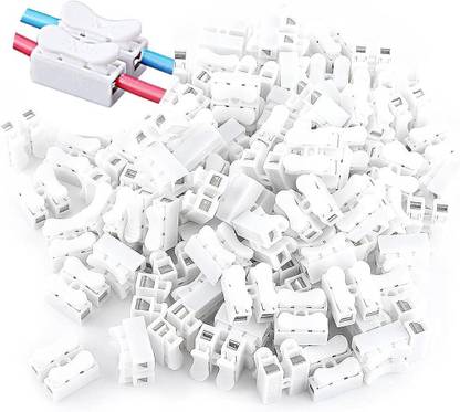 Onneybrothers 2 WAY CONNECTOR PACK OF 40 PUSH 5 amp Quick Cable Wire Connector, Lock Electric Wire Connector Wire Connector
