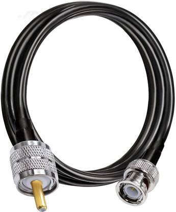 ABONIX BNC Male to UHF Male Jumper Cable RG58 6.6ft (2M) Low Loss RF Black Coaxial Cable Wire Connector