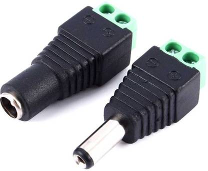 ATEKT DC Power Male & Female Jack Terminal Blocks DC Barrel Connectors (1 SET) 12V DC MALE TO FEMALE Power Plug Wire Connector