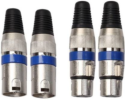 MORTAS 3 PIN XLR 2 male XLR Connectors 2 female XLR Connectors Zinc Plated metal Audio Xlr Socket For,2pair Color May Very (4) Wire Connector