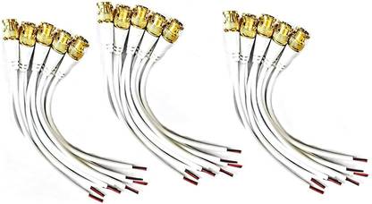 AdzMozi BNC Connector with Copper Wire Moulded Golden Connector - 18CM for CCTV Camera BNC Connector Wire Connector