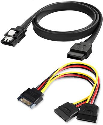 TAAPSEE SATA Data Cable with Locking Latch & 15-pin Sata Y-Straight Extend Splitter Cabl JOINTER Wire Connector