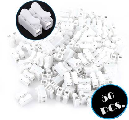 Roboway 50Pcs CH2 Premium Spring Wire Connectors, Electrical Clamp Connectors Electrical Cable Clamp Wire Connector
