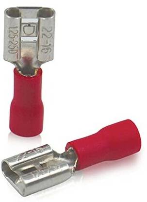 GLOBOMOTIVE Quick Disconnect Insulated Female Spade Terminal 1.5 Sqmm 22-16 Awg quick disconnect insulated female spade terminal 1.5 sqmm 22-16 AWG Wire Connector