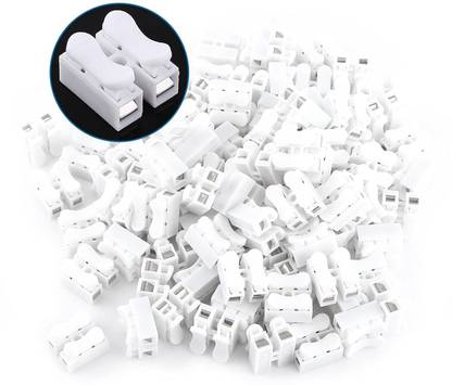 DECENT AIR SYSTEM 2 Pin Terminal Block Push Quick Wire Cable Connector White Wire Termination connectors Electrical Wiring Terminals Connector Block Wire Connector
