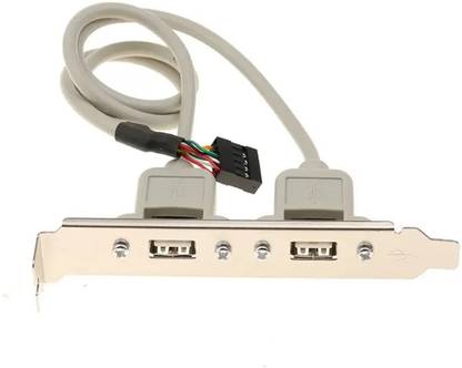 Paruht USB 2-Port to 9-Pin Motherboard Header Adapter Converter with Rear Panel Bracket (Dual USB 2.0 to 9 Pin Motherboard) Wire Connector