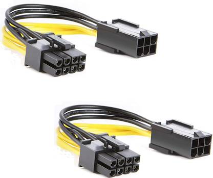 LipiWorld (Pack of 2) 6 Pin to 8 Pin Pcie Adapter Cable, 6pin Female to 8pin Male PCIe Express Power Adapter Cable Suitable for Connecting PCI-X Card ATI and NVIDIA Wire Connector