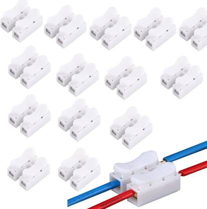 TezTech Push Quick Wire Cable Connector 10A 220V 2 Pin Push-in Spring Loaded Electrical Connectors for Lighting Electrical and Automotive Wiring Electricity Wire Connector