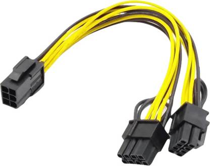 Paruht 6 Pin to 2 X 8 Pin PCI Express Power Adapter GPU CPU Y-Splitter Cable Graphics Card Extension Electrical Connector Mining Video Card Power Cable Wire Connector