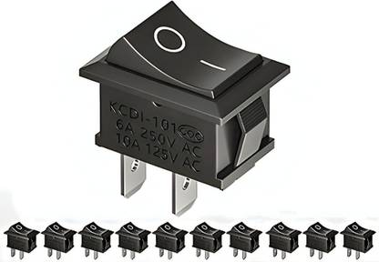 INDRAVA 2 Pin ON/OFF I/O SPST Snap in Mini Rocker Switch (Pack of 10) Electronic Components Wire Connector