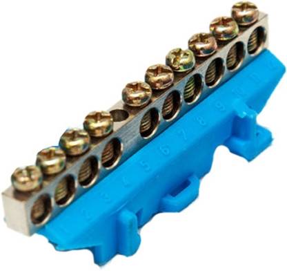 STERLECT 10 Way Neutral Link Wire Connection Screw Terminal PVC Base 10 Way Neutral Wire Connector
