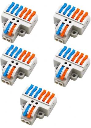Onneybrothers 5 Pcs/ 2 in 6 out Locking Push-in Wire Connector Wires Size 0.08-4.0sqmm , Universal Connector Terminal Block Connectors, Lever Wire Connectors, Wire Connector