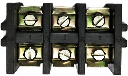 SEDCO Control Panel 100A 3 Way Open Type Bakelite Connector Strip Double Row Barrier Black Terminal Wire Connector