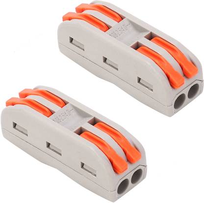 Besillia Wire Connectors Push-in Electrical Connectors (2pcs, 2 to 2 inline, Orange) Lever Wire Connector