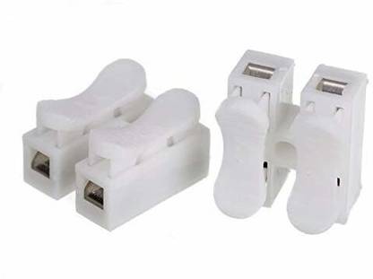RPI SHOP 2 Way Quick Push Type Lock Electric Wire Connectors for Cable Lock Push Connector Terminals, Screwless Quick Electrical Connector Pack of 90 Pcs (White) 2 Way Push Connector Wire Connector