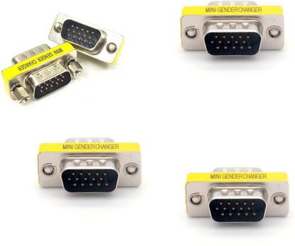 SVDK VGA M/M Coupler, HD15 VGA SVGA Male to Male Mini Gender Changer Coupler Adapter Adapter HD-15 Wire Connector