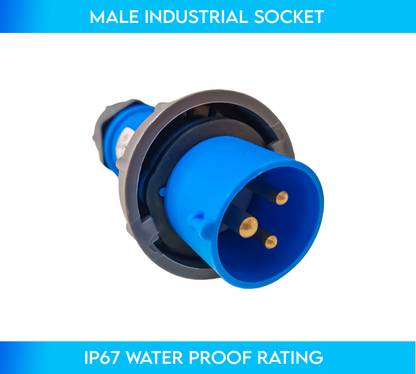 LXMI Heavy Duty (Male) 16A/3Pin Industrial Plug & Panel Socket Set 200-250V Single Phase Industrial Socket With IP67 Waterproof rating Wire Connector