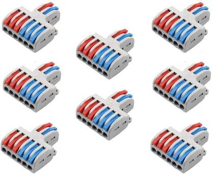 POWER CONNECT 2 IN-6 Out Universal Cable Connector (SET OF 25) Compact Assortment connector Locking Push-in lever Wire Connector Wire Connector