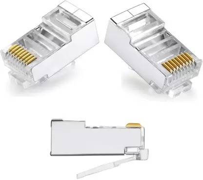 RMX RJ45 STP Connector For Ethernet Network Cable ( Pack of 50 pcs ) Solid Wire Connector
