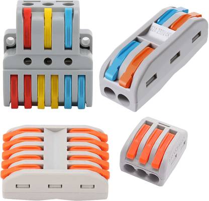 Besillia Quick Terminal Block - Splice Connectors for Inline Circuit Connector (Set of 4) Lever Wire Connector
