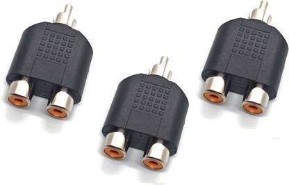 TAAPSEE 3 PACK RCA Splitter AV Audio Video Plug Converter 1-Male to 2-Female RCA Cable Adapter Wire Connector