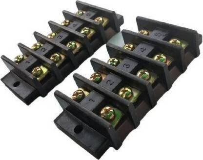 SK TRADERS Bakelite Open Connector 5 Way Screw Terminal Block Terminal Connection Wires (Pack of 2) 30A 5 Way Wire Open Bakelite Connector Wire Connector