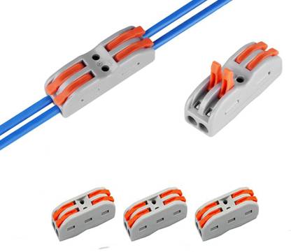 Appster Wire Connector Kit 2 Circuit Inline Splices Cable Connector with Control Lever Jointer Conductor Splicing Wire Joiner Cable Conductor Clamp for 28-12 AWG Wire Connector