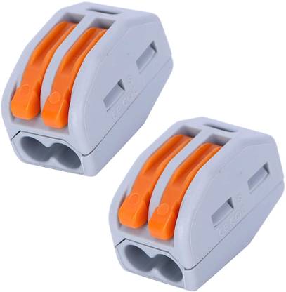 Woodtula Lever Wire Connectors - Electrical Splicing Connectors (2pcs, 2-Port, Orange) Lever Wire Connector