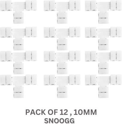 Snoogg T Shape 2-Pin 10 mm RGB LED Light Strip Corner Connectors LED Light Strip Connectors Wire Connector